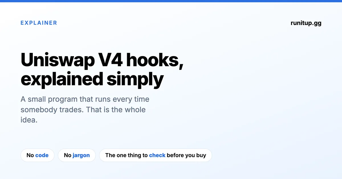 Uniswap V4 hooks explained simply, with no code and no jargon